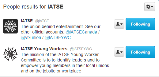 Search results on Twitter for IATSE Labor Union